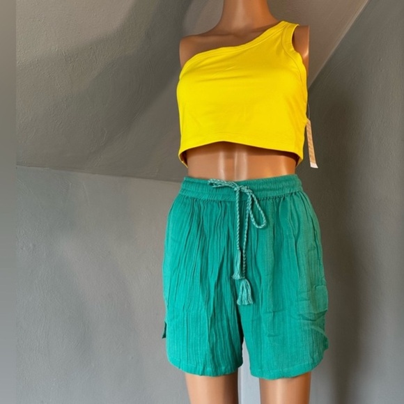 Vitamin A Seafoam Costa Cover-Up Shorts Drawstring Waist Size XS NWT - Picture 3 of 4